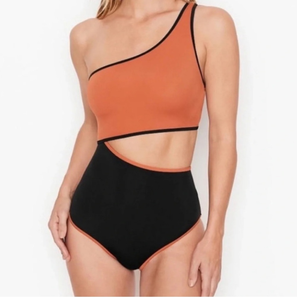 Victoria's Secret Black and Orange Swimsuit
